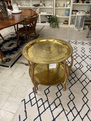 Love this brass table!