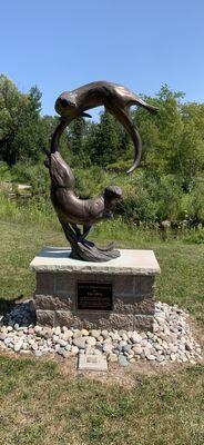 Otter sculpture at the entrance to the Fisheries Center.