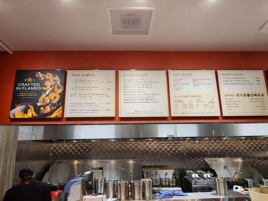 Panda Express menu board