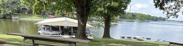 The picnic area by the clubhouse