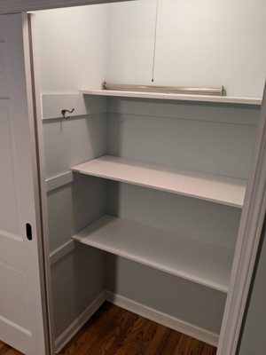 Closet shelf install completed by Mod Squad