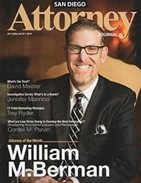 Attorney William Berman as featured on the cover of San Diego Attorney Magazine