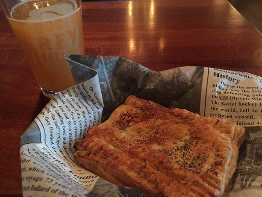 Spinach and cheese pastie. So decadent and flavorful you forget there's no meat.