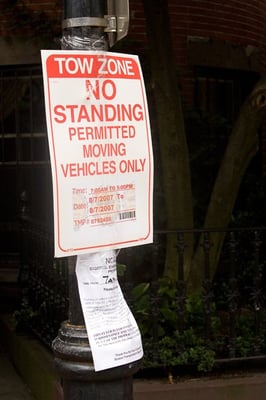 Boston Moving Permit  Sign.