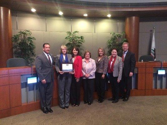 Thank you Mayor Desmond, Vice Mayor Rebecca Reese Jones, Councilmembers Kristal Jabara, Sharon Jenkins, Chris Orlando for lovely certificate