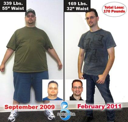 I lost over 170 pounds, with workouts proper nutrition though Ncognito Wellington!