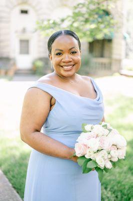 Bride and bridesmaids hair and makeup by Scoobie West & Company. They did a wonderful job. Photo by Leigh Wolfe Photography.