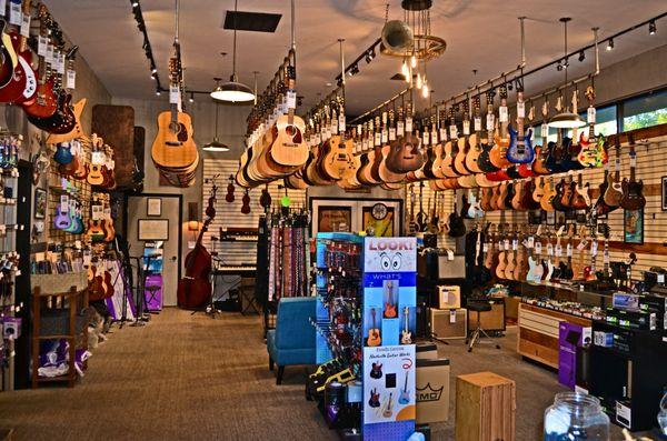 Guitars, Ukuleles, Guitar strings, Effects pedals, repairs, accessories and more.