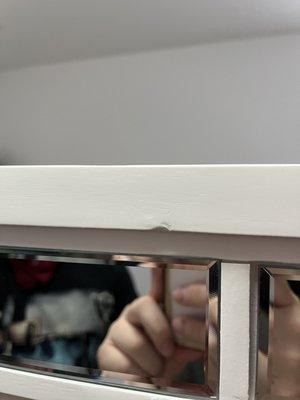 dented headboard... This is the quality you get from buying from this store.