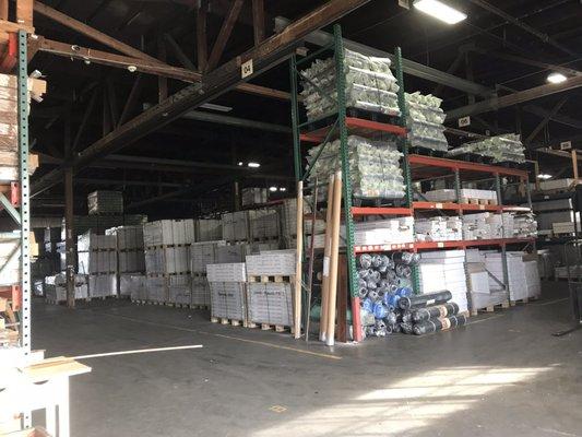 Huge inventory, Organized warehouse!