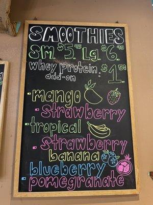 Smoothie Menu