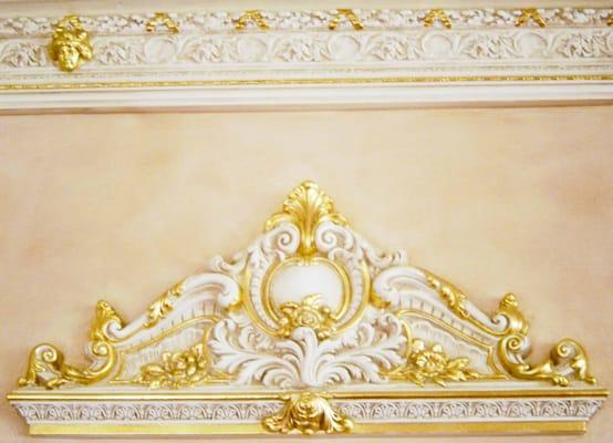 Gold leafing. We are artists, who specialize, regular and unique wall finishes and hand made wallpaper.