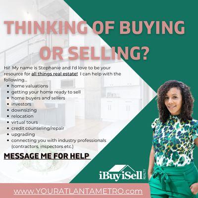 Thinking of Buying or selling? Don't go at it alone! I'd love to assist you with any and all of your real estate needs.