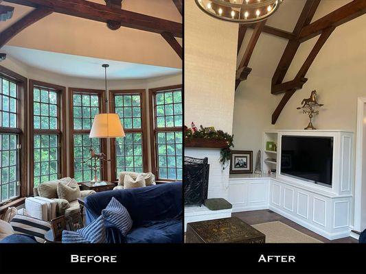 Residential interior painting before and after