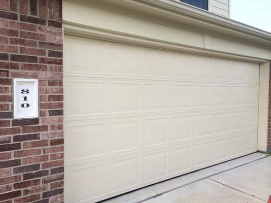 Here's the after picture. Let us fix your off track garage door....