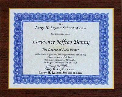 Having a Law Degree gives Larry even more knowledge when dealing with tax issues.