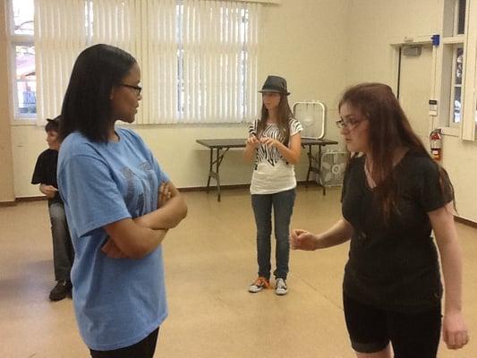 Rehearsing for Tri-Valley High: The Musical