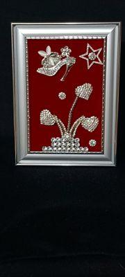 "Head Over Heels in Love"  framed jewel art designed by JC.