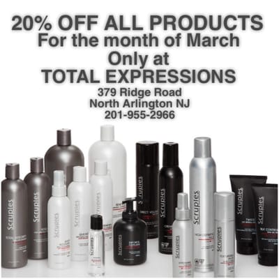 Come in for the month of March and get 20% off all the products we sell! Call for more details!! 201-955-2966