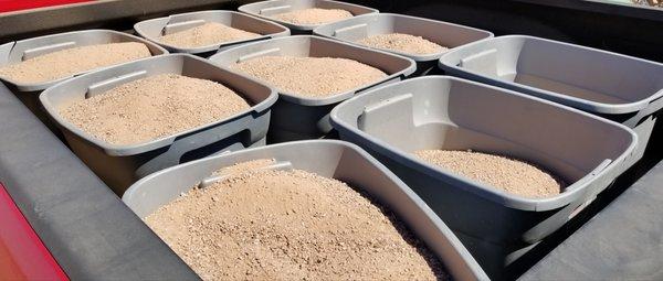 Truck bed full of gravel ready to dump!