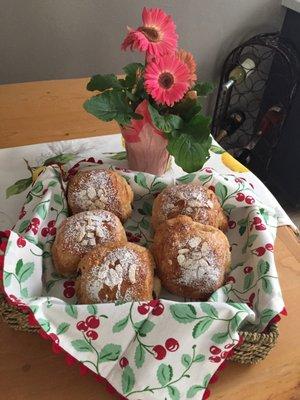 Almond, chocolate croissant  Pain au chocolat w/ almond