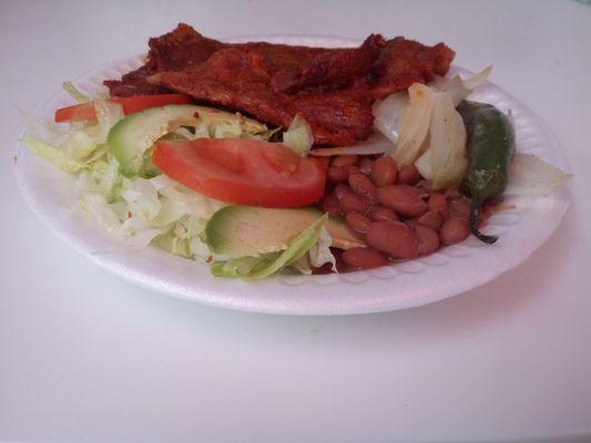 Carne enchilada de puerco muy rico