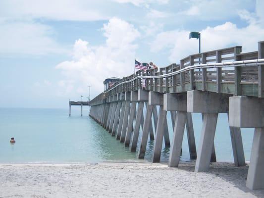 Venice Fishing Pier located next to Sharkeys Restaurant which won the "Best Beach Bar" in Florida!