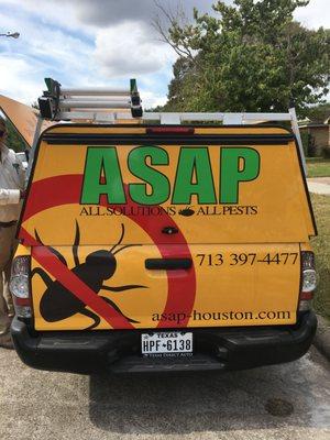 All Solutions All Pests work truck with phone numer