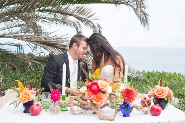 A Bohemian Oasis styled shoot planned and coordinated by The Perfect Fairytale in San Onofre State Beach.