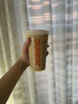 Hazelnut ice coffee with liquid cane sugar