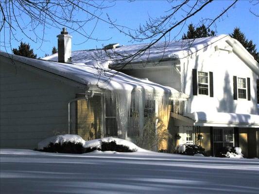 The real solution to roof leaks from ice dams is a design with PEFORMANCE TESTING STANDARDS! Call FHP to find out what they are.