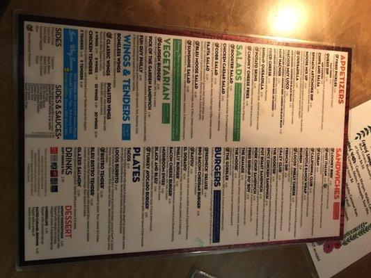 Food menu