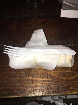 $10 wrap that's smaller than the fork they gave me. And that's with all the paper on it...