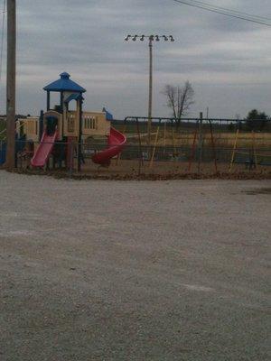 Our playground that is fenced in for extra security.