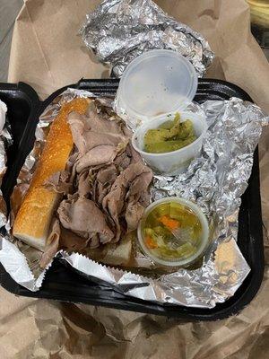 Italian Beef w/hot and sweet