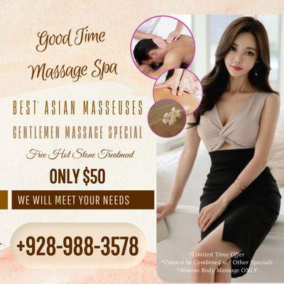 Good Time Massage Spa
 2540 S 4th Ave #5, Yuma, AZ 85364
 Call us at 928-988-3578