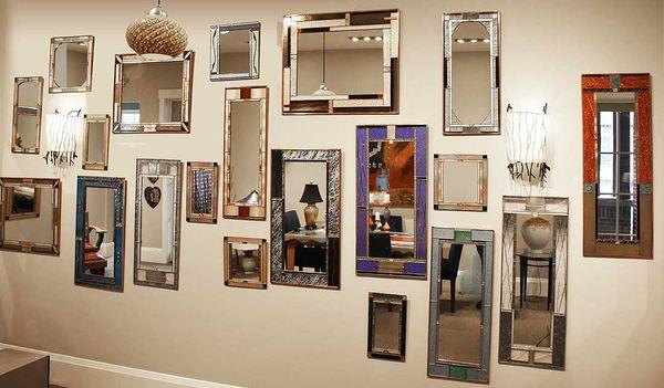 Lovely cut glass mirrors come in many colors to match your décor.