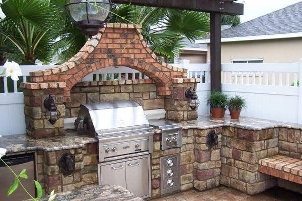 Custom summer kitchen and pergola