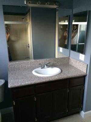 New 5 feet vanity cabinet with new toilet