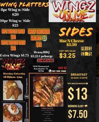 WingzOnMe Menu