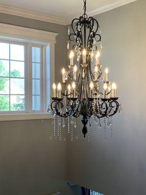 Chandelier in foyer