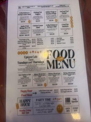 Food menu