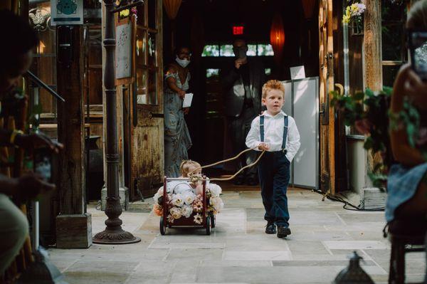 Ringbearer and Flower Girl Arriving in Style!