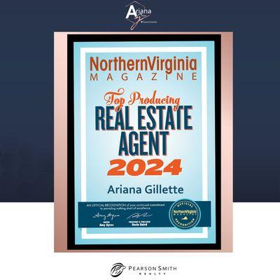 NORTHERN VA MAGAZINE 2024 TOP PRODUCING REAL ESTATE AGENT