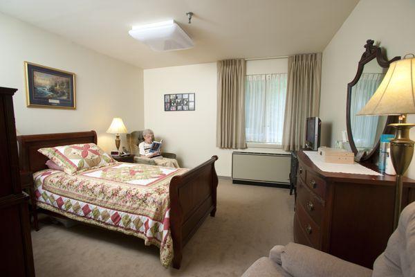 Single person suite at Hillcrest independent living at Christian Health