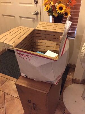 Another crushed and mistreated box from USPS.