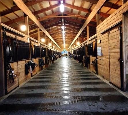 Inside the barn. Mats freshly swept and cleaned!