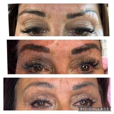 Before fitting and after combo Brows