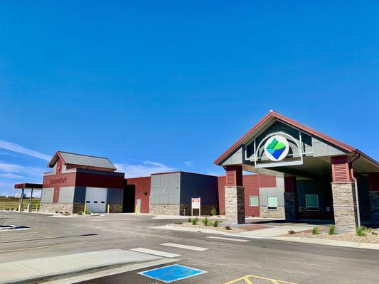 Main Entrance and Emergency Entrance at North Platte Valley Medical Center in Saratoga, WY