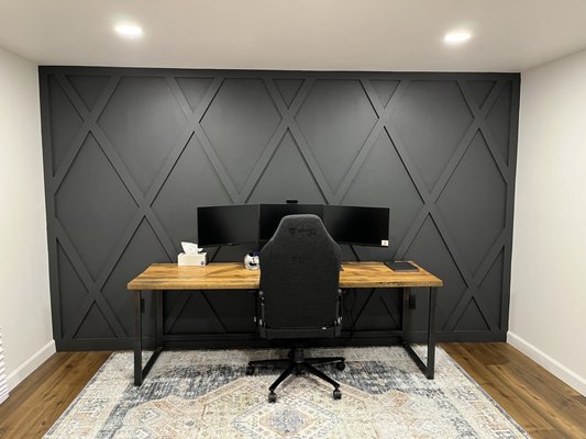 Office accent wall, by The Stevenson's Home Improvement.